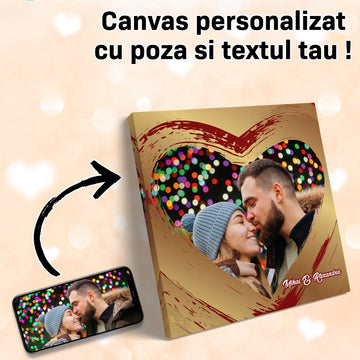 TABLOU CANVAS PERSONALIZAT CUPLU AURIU
